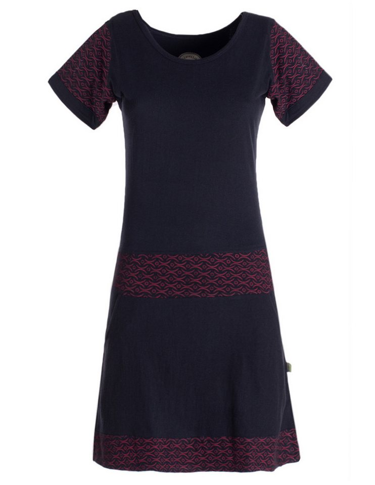 Vishes Minikleid Damen Longshirt Kleid kurzarm Mini-Kleid Sommer-Kleid T-Shirtkleid Boho, Goa, Guru Style von Vishes