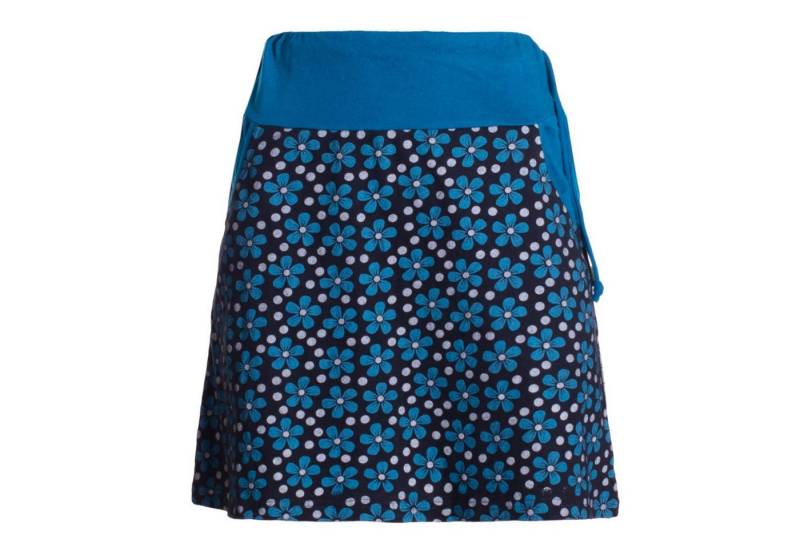 Vishes Minirock Damen Mini-Rock Baumwolle Blumen-Muster Bund zum Schnüren mit Taschen Alternative Bekleidung, Ethno, Hippie, Retro Style von Vishes