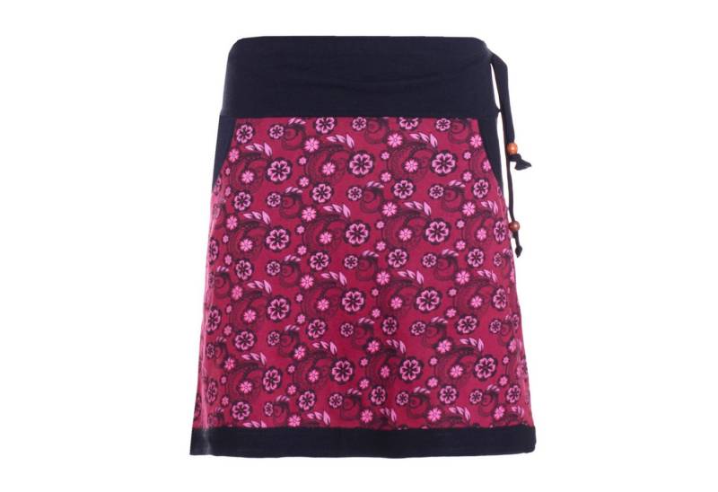 Vishes Minirock Damen Mini-Rock Baumwolle Blumen-Muster Drawstring-Bund mit Taschen Alternative Bekleidung, Ethno, Hippie, Retro Style von Vishes