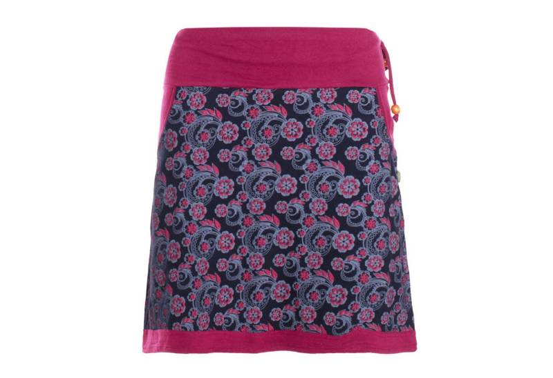 Vishes Minirock Damen Mini-Rock Baumwolle Blumen-Muster Drawstring-Bund mit Taschen Alternative Bekleidung, Ethno, Hippie, Retro Style von Vishes