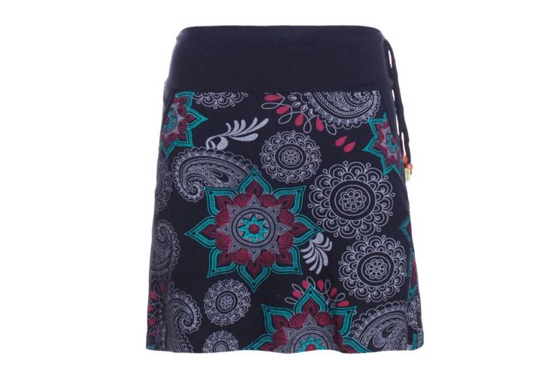 Vishes Minirock Damen Mini-Rock Baumwolle Blumen-Muster Drawstring-Bund mit Taschen Alternative Bekleidung, Ethno, Hippie, Retro Style von Vishes