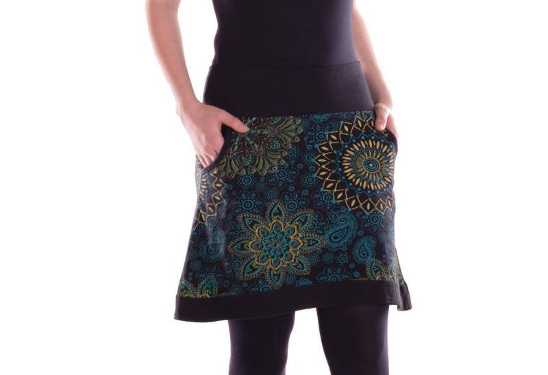 Vishes Minirock Damen Mini-Rock Baumwolle Blumen-Muster elastischer Bund mit Taschen Alternative Bekleidung, Ethno, Hippie, Retro Style Vishes Minirock Damen Mini-Rock Baumwolle Blumen-Muster elastischer Bund mit Taschen Alternative Bekleidung, Ethno, Hippie, Retro Style von Vishes