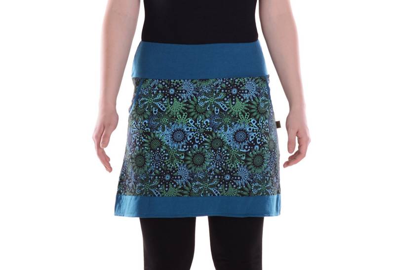 Vishes Minirock Damen Mini-Rock Baumwolle Blumen-Muster elastischer Bund mit Taschen Alternative Bekleidung, Ethno, Hippie, Retro Style von Vishes