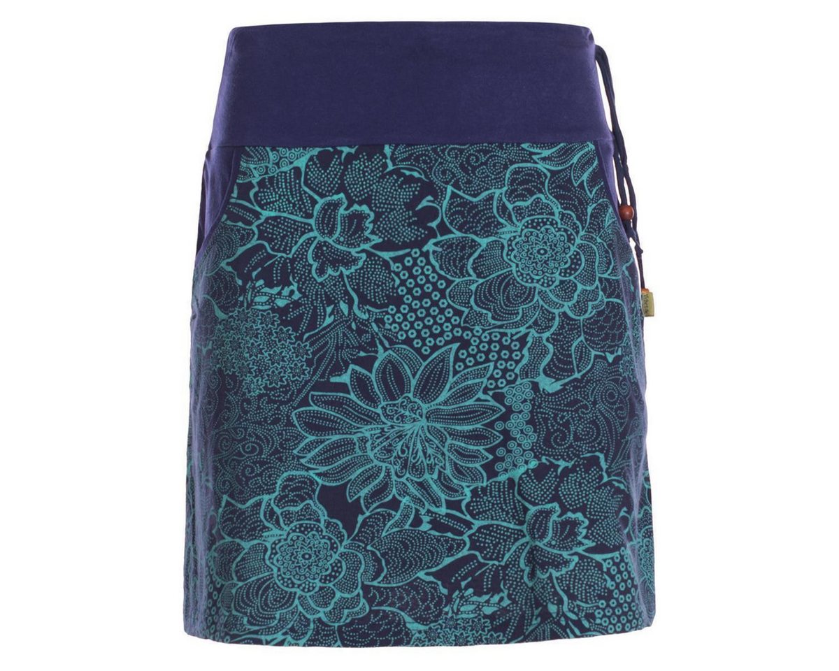 Vishes Minirock Kurzer Damen Baumwoll-Rock Mini-Rock mit Blumen-Spitze bedruckt Festival, Boho, Hippie Style von Vishes
