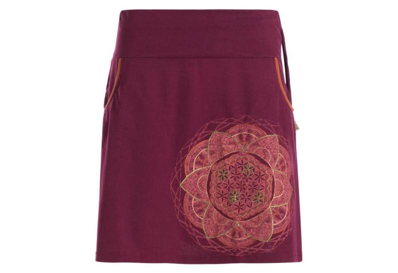 Vishes Minirock Kurzer Damen Baumwoll-Rock Taschen-Rock Mini-Röcke Blume des Lebens Hippie, Ethno, Boho Style von Vishes