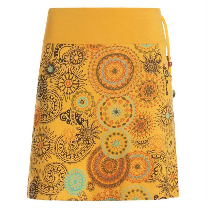 Vishes Minirock Kurzer Damen Baumwoll-Rock Taschen-Rock Mini-Röcke Mandala-Streifen Boho, Hippie, Retro Style von Vishes