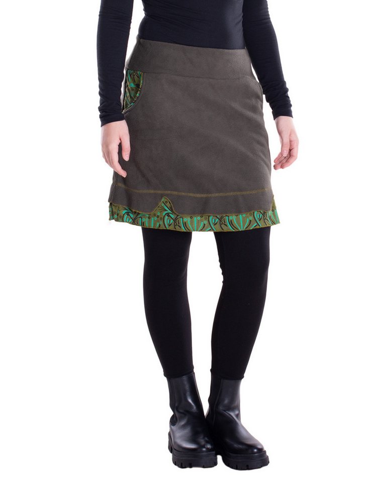 Vishes Minirock Thermorock Damen warme Winterröcke kurz Taschenrock aus ECO-Fleece Alternative Bekleidung, Hippie, Goa Style von Vishes
