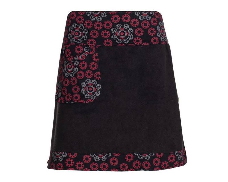 Vishes Minirock Thermorock warmer Side-Bag Damen Winterrock kurz Fleece Hippie, Goa, Retro Style von Vishes