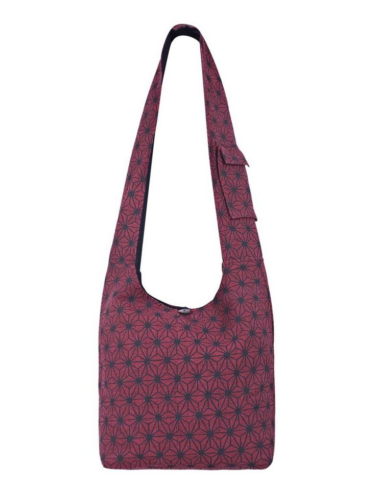 Vishes Shopper Umhängetasche Schultertasche Asanoha Druck, Ethno, Hippie, Yogitasche von Vishes