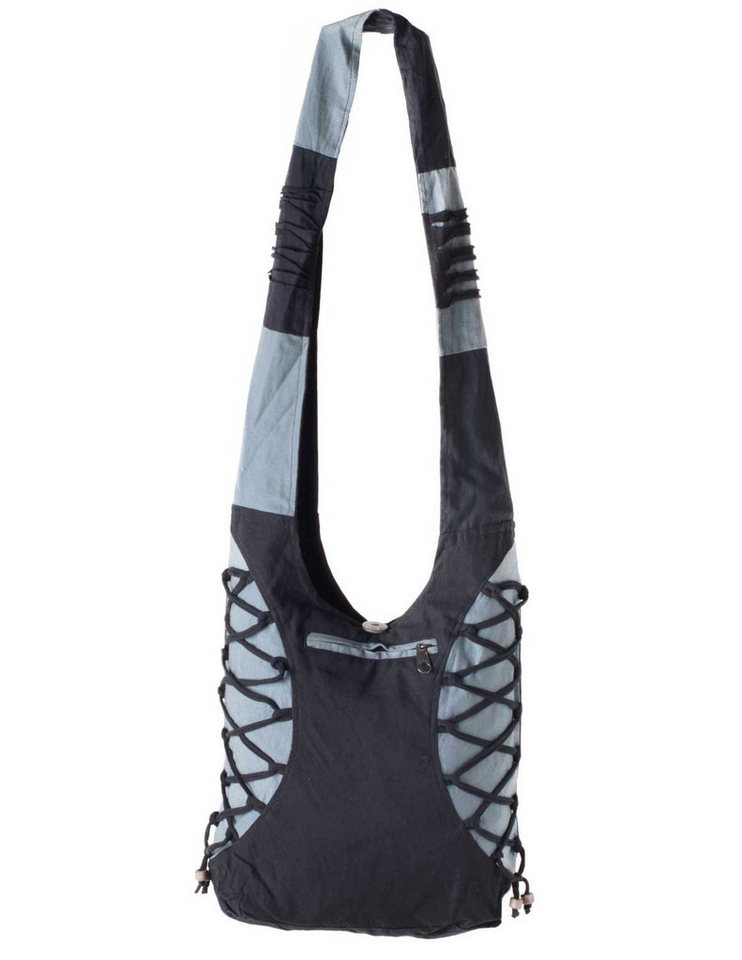 Vishes Shopper Yogi Umhängetasche aus Baumwolle mit Schnüren und Holzperlen, Hippie, Yoga Style Vishes Shopper Yogi Umhängetasche aus Baumwolle mit Schnüren und Holzperlen, Hippie, Yoga Style von Vishes