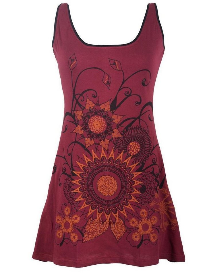 Vishes Sommerkleid Ärmelloses Blumenkleid mit weitem Ausschnitt Hippie, Ethno, Goa Style von Vishes