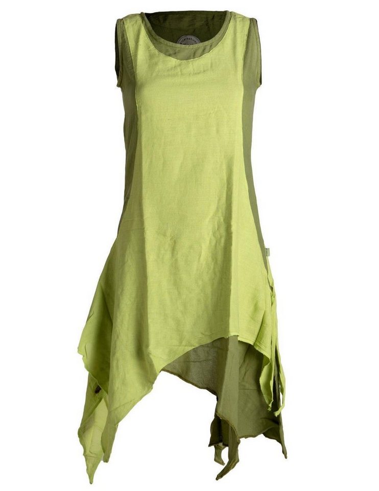 Vishes Sommerkleid Ärmelloses Lagenlook Kleid handgewebte Baumwolle Goa, Boho, Hippie Style von Vishes