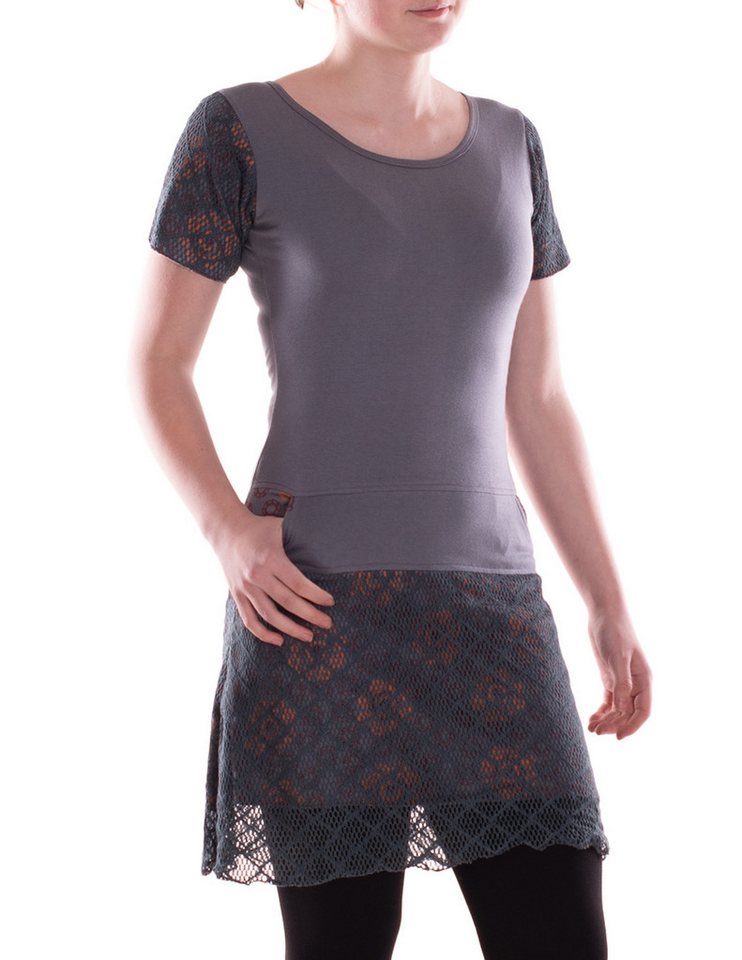 Vishes Sommerkleid Damen A-Linie Kleid Baumwolle Blumen-Muster mit Spitzenapplikationen Alternative Bekleidung, Ethno, Hippie, Retro Style von Vishes