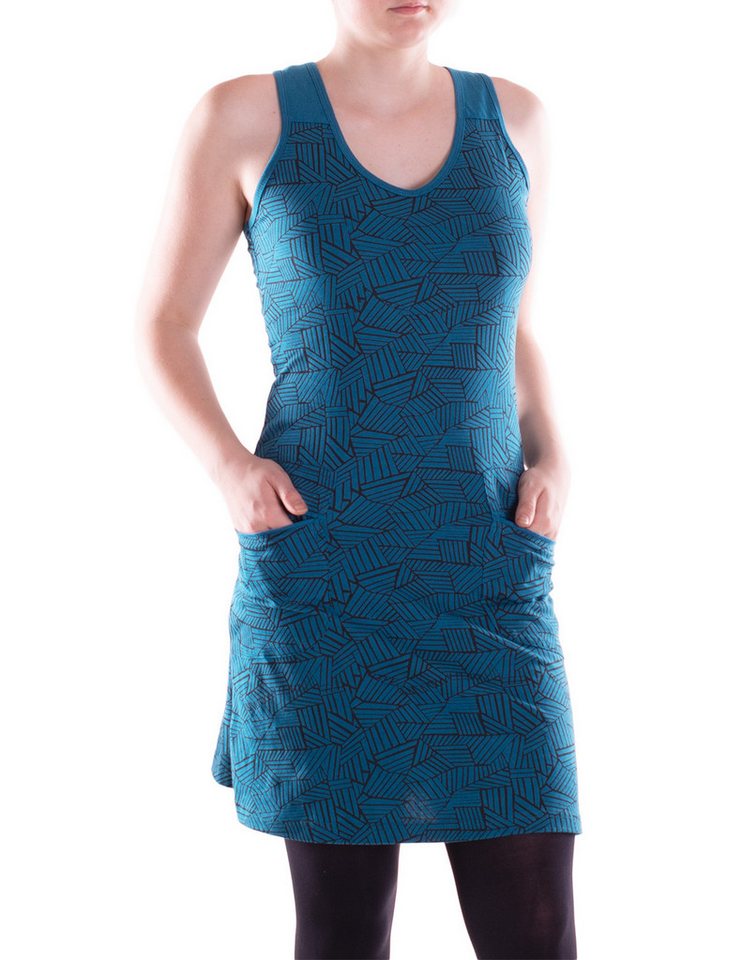 Vishes Sommerkleid Damen Kleid Baumwolle Geometrisch A-Linie mittlere Taille mit Taschen Alternative Bekleidung, Ethno, Hippie, Retro Style von Vishes
