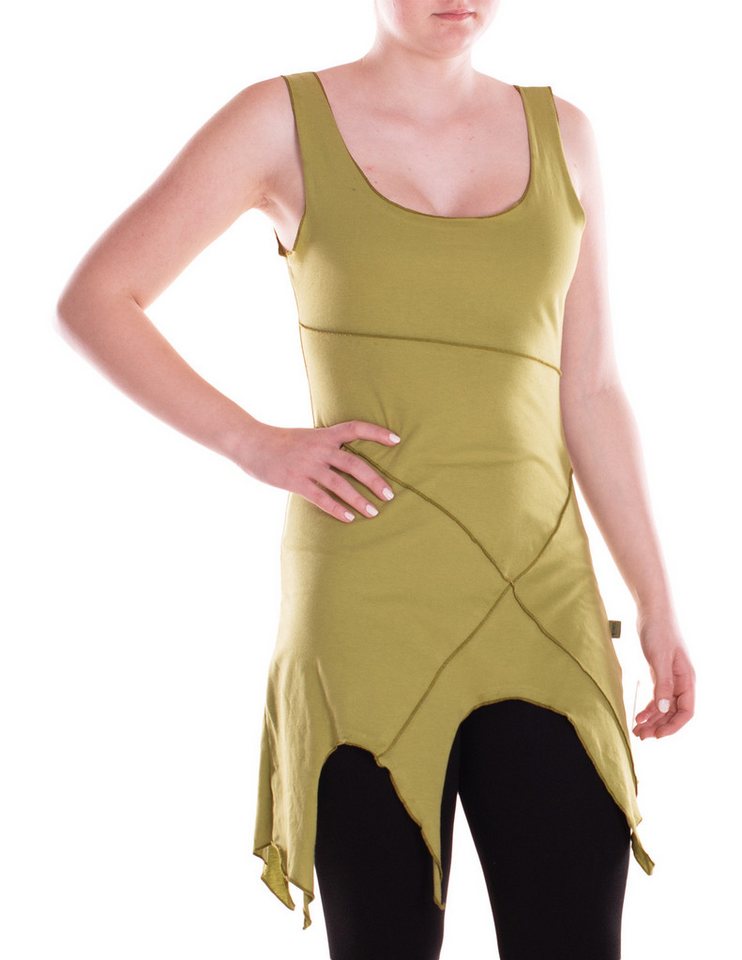 Vishes Sommerkleid Damen Mini-Kleid Baumwolle Patchwork Design Zipfelsaum Alternative Bekleidung, Ethno, Hippie, Retro Style von Vishes