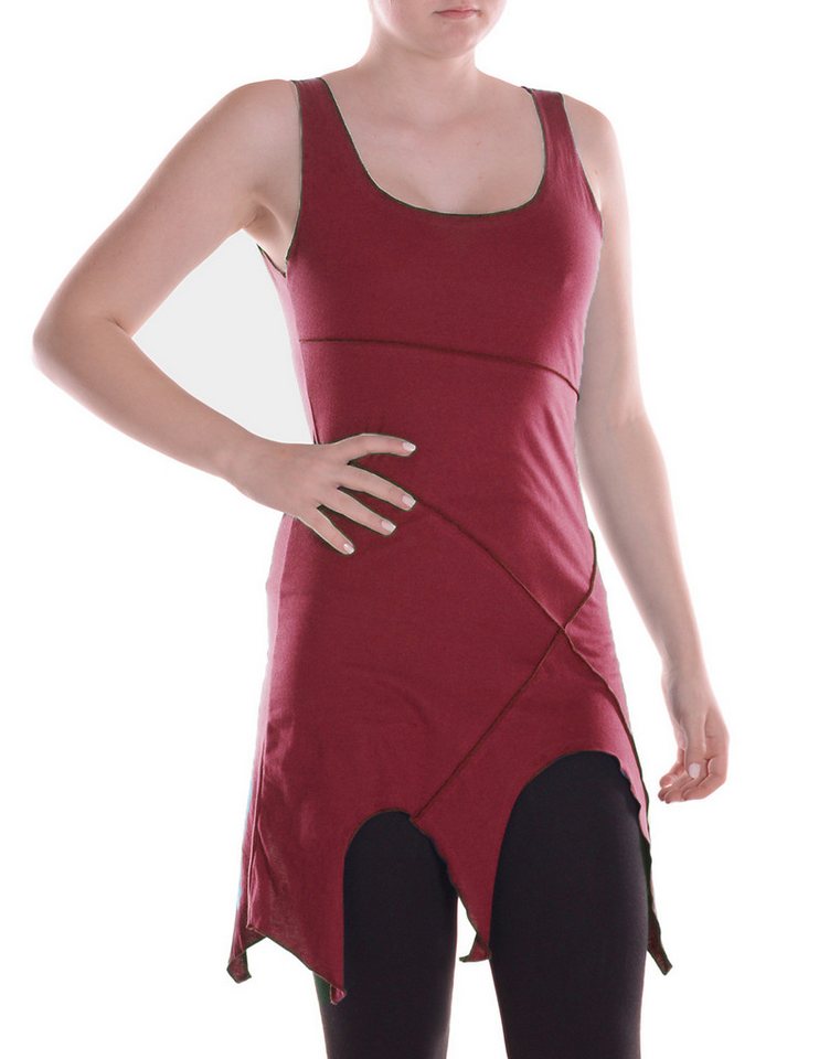 Vishes Sommerkleid Damen Mini-Kleid Baumwolle Patchwork Design Zipfelsaum Alternative Bekleidung, Ethno, Hippie, Retro Style von Vishes