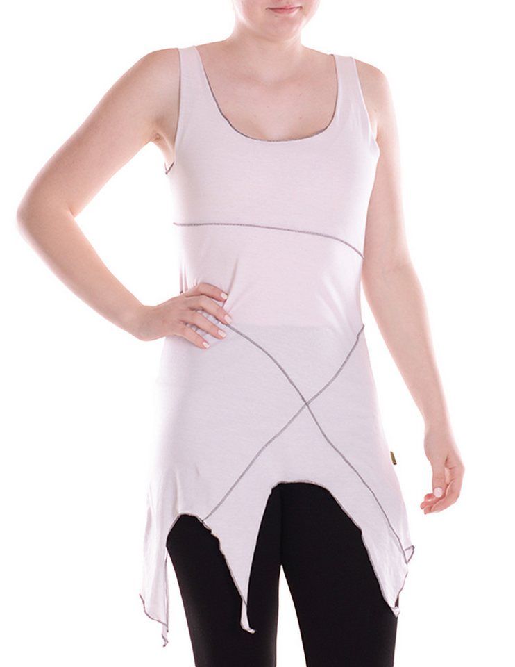 Vishes Sommerkleid Damen Mini-Kleid Baumwolle Patchwork Design Zipfelsaum Alternative Bekleidung, Ethno, Hippie, Retro Style von Vishes