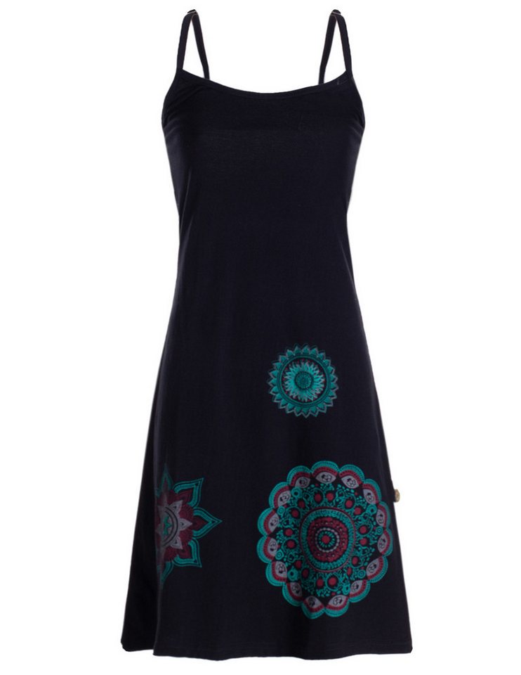Vishes Sommerkleid Damen Sommer-Kleider Mini-Kleid Jersey-Kleid Spagettiträger-Kleid Goa, Hippie, Retro Style von Vishes