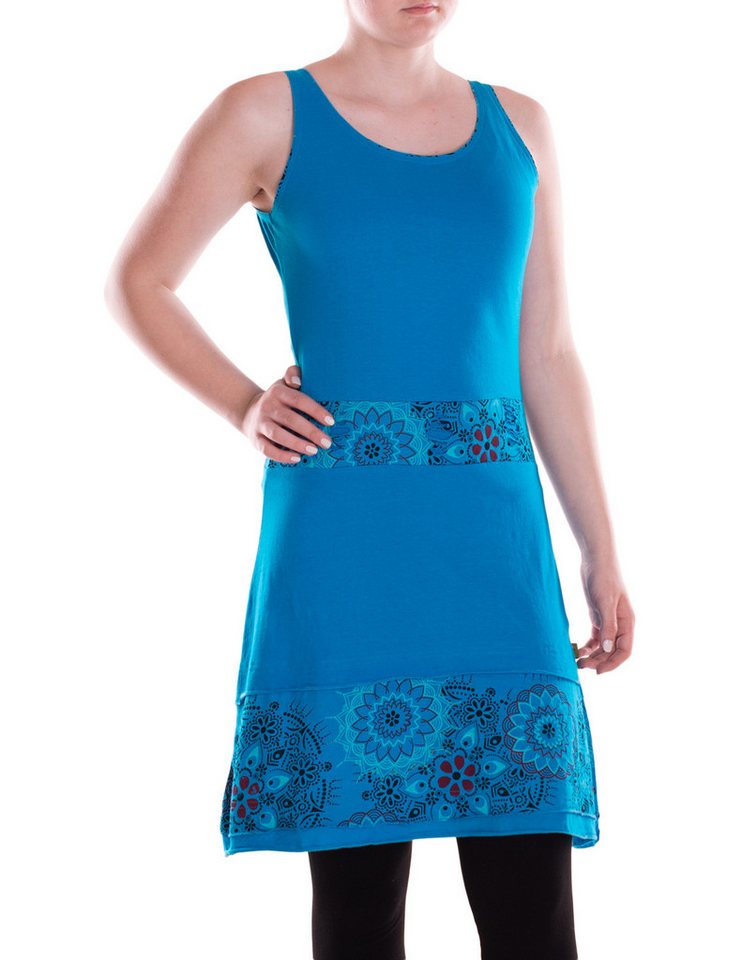 Vishes Sommerkleid Damen mittellanges Kleid Baumwolle Geometrisch A-Linie Alternative Bekleidung, Ethno, Hippie, Retro Style von Vishes