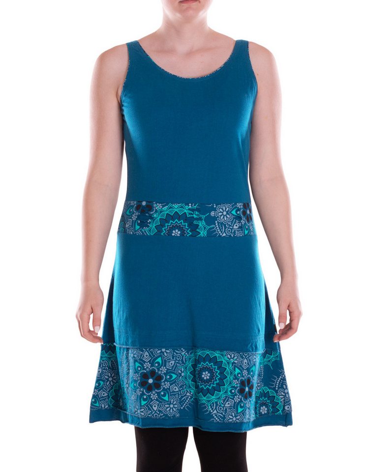 Vishes Sommerkleid Damen mittellanges Kleid Baumwolle Geometrisch A-Linie Alternative Bekleidung, Ethno, Hippie, Retro Style von Vishes