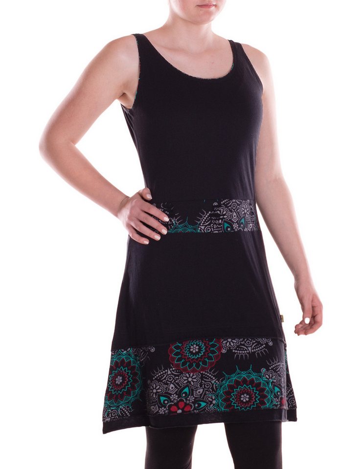 Vishes Sommerkleid Damen mittellanges Kleid Baumwolle Geometrisch A-Linie Alternative Bekleidung, Ethno, Hippie, Retro Style von Vishes