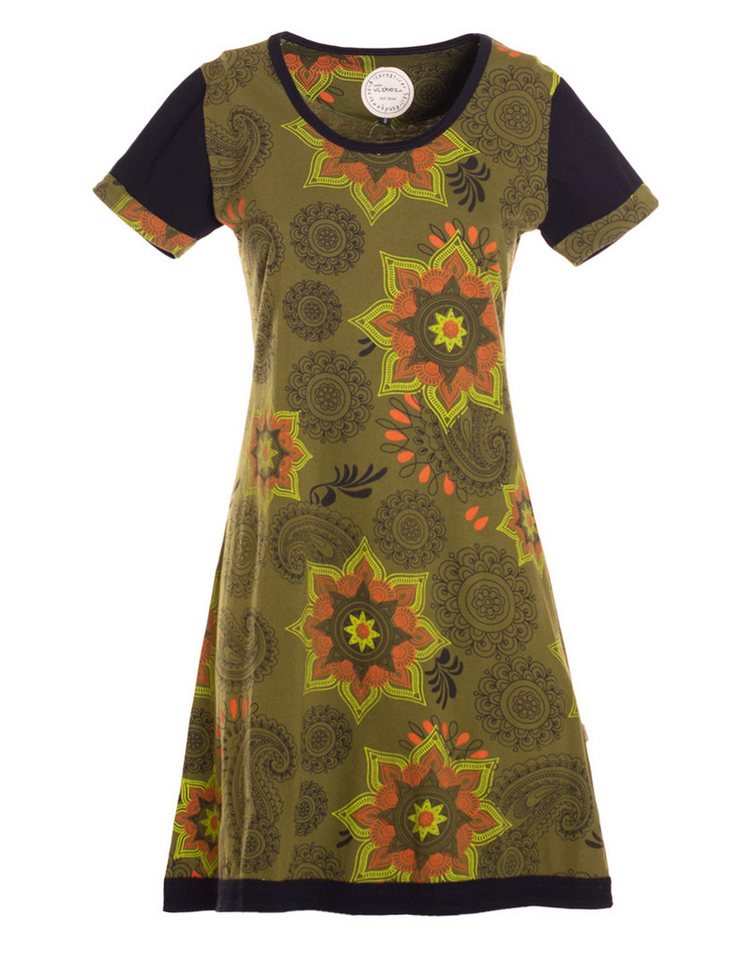 Vishes Sommerkleid Mini Kleid kurzarm Baumwolle Sommerkleid Mandalas Alternative Bekleidung, Ethno, Hippie, Retro Style von Vishes