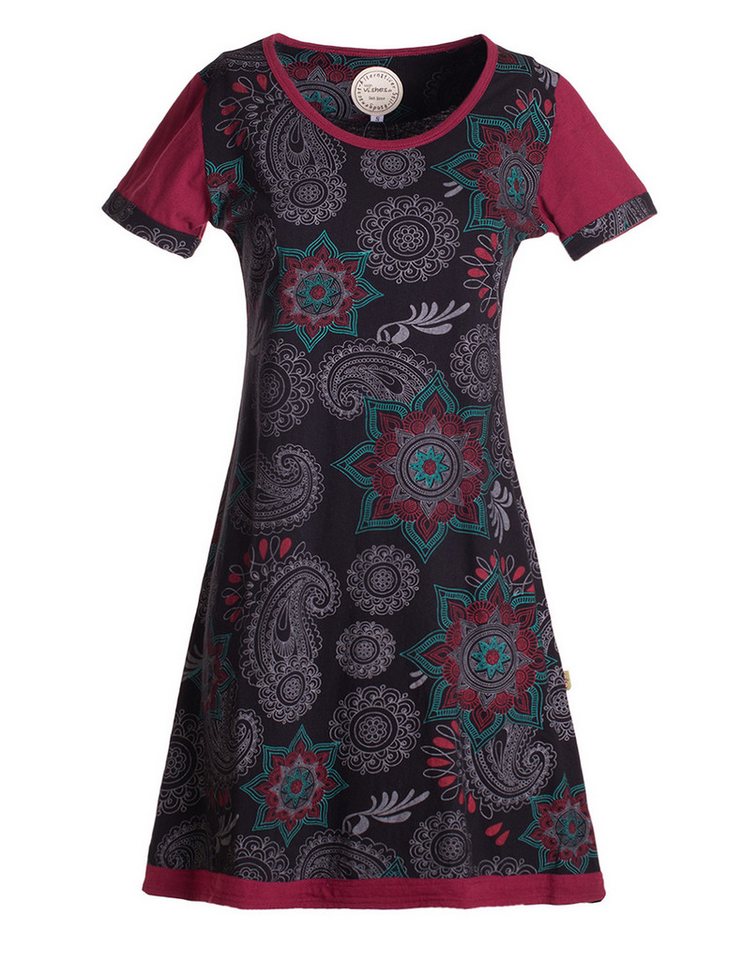 Vishes Sommerkleid Mini Kleid kurzarm Baumwolle Sommerkleid Mandalas Alternative Bekleidung, Ethno, Hippie, Retro Style von Vishes