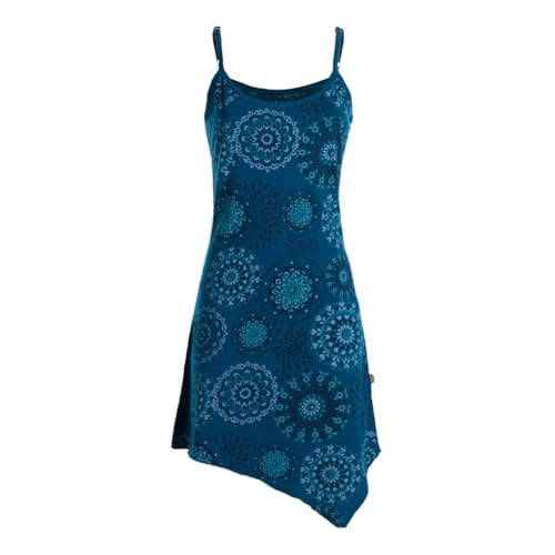 Vishes Spagettiträger Damen-Kleid in türkis I Größe XS (34) I Handgefertigt aus 100% Baumwolle I Kleid mit verstellbaren Träger I Ideal für Sommer I Nachhaltige Alternative Bekleidung von Vishes