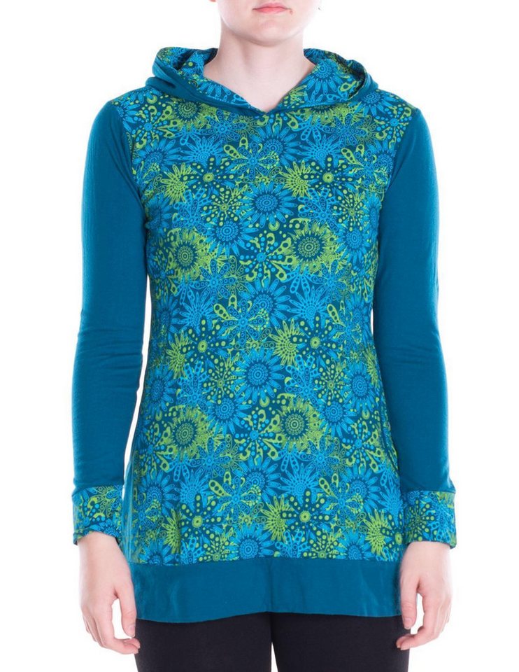 Vishes Sweater Bedruckter Hoodie Pullover Tunika mit Kapuze und Taschen Alternative Bekleidung, Ethno, Hippie, Retro Style von Vishes