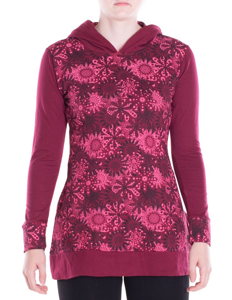 Vishes Sweater Bedruckter Hoodie Pullover Tunika mit Kapuze und Taschen Alternative Bekleidung, Ethno, Hippie, Retro Style von Vishes