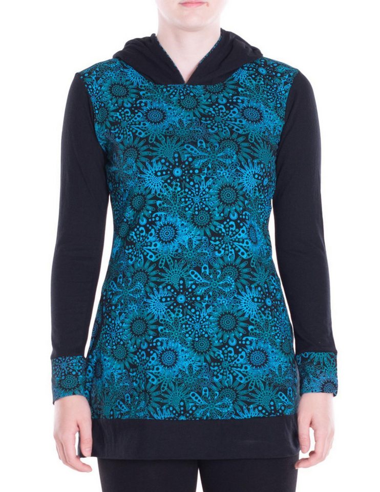 Vishes Sweater Bedruckter Hoodie Pullover Tunika mit Kapuze und Taschen Alternative Bekleidung, Ethno, Hippie, Retro Style von Vishes