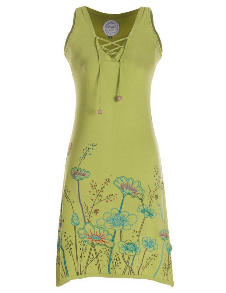 Vishes Tunikakleid Armloses Damen Longshirt-Kleid Mini-Kleid Tunika-Kleid T-Shirtkleid Boho, Goa, Hippie Style von Vishes