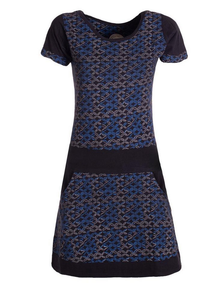 Vishes Tunikakleid Damen Longshirt-Kleid kurzarm Mini-Kleid Tunika-Kleid T-Shirtkleid Boho, Goa, Retro Style von Vishes