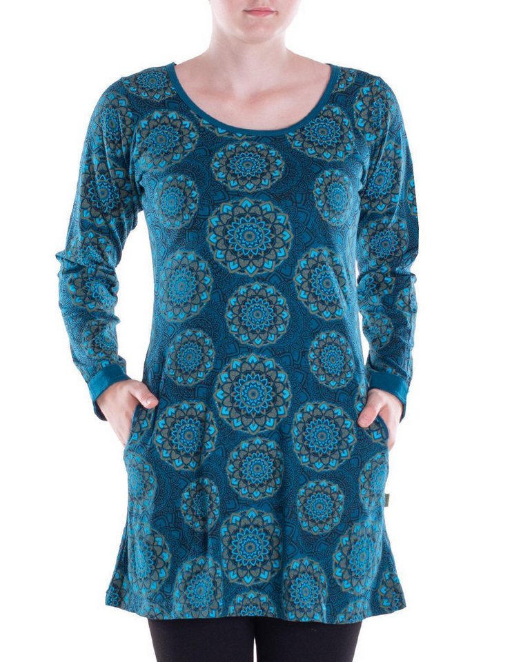 Vishes Tunikakleid Leichtes Langarmshirt-Kleid Damen Kleider Langarm Tunika retro Elfen, Hippie, Alternative Bekleidung von Vishes