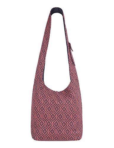 Vishes Unisex Umhängetasche Schultertasche - Tasche zum Umhängen für die Schulter 70er 80er Retro braun von Vishes