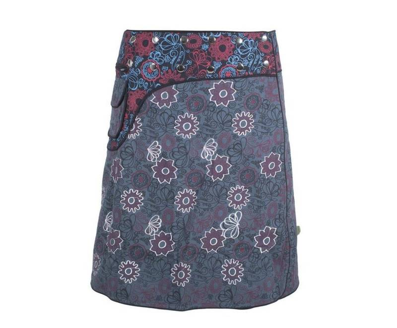 Vishes Wickelrock Blümchen Wickelrock Cacheur Druckknöpfe Tasche Boho, Elfen, Goa, Hippie Style von Vishes