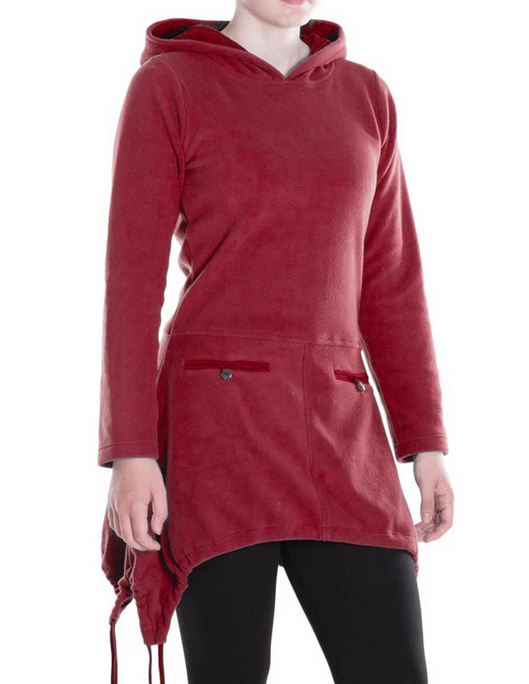 Vishes Zipfelkleid Extra warmes Damen Winterkleid Pullover-Kleid Sweatkleid Eco-Fleece Hippie, Hoodie Style, Alternative Bekleidung von Vishes