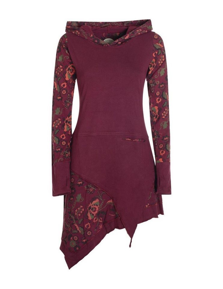 Vishes Zipfelkleid Langarm Kleid Elfen Zipfelige Elfentunika Bedruckt Hippie, Boho, Goa, Elfen Style von Vishes