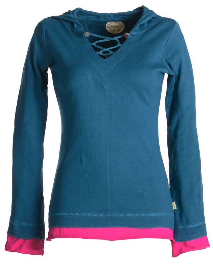 Vishes Zipfelshirt Lagenlook Longsleeve Shirt mit Zipfelkapuze Hoodie, Sweater von Vishes