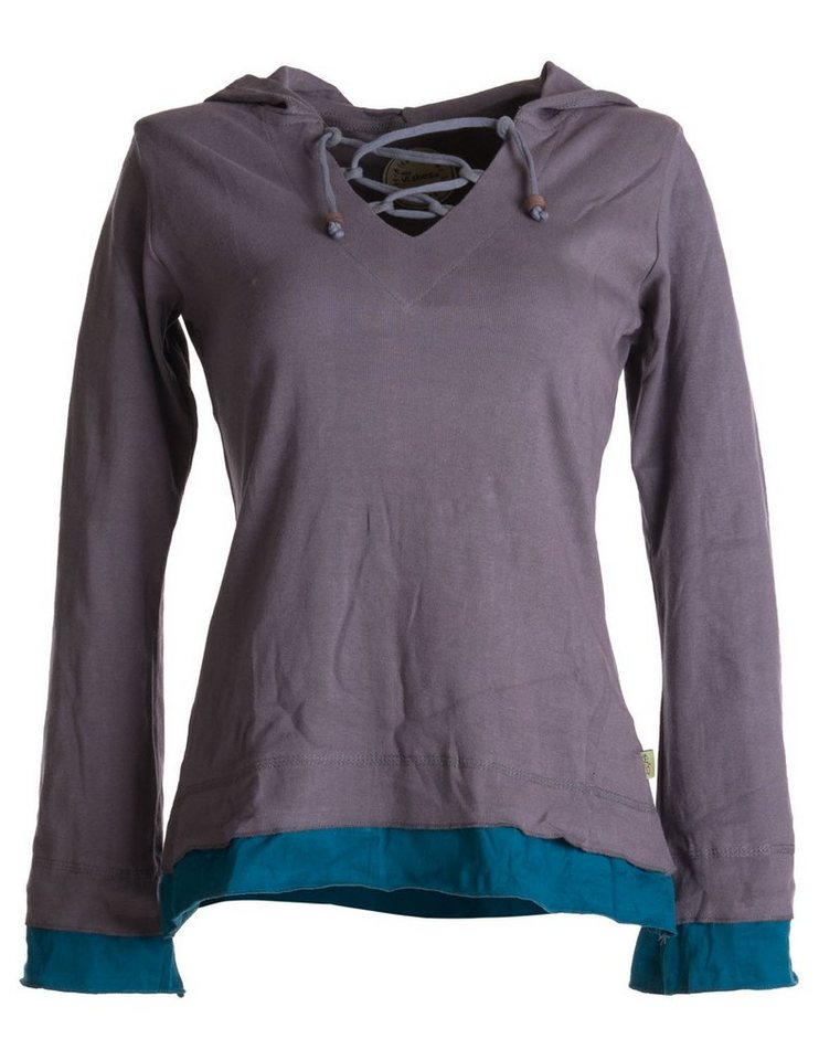 Vishes Zipfelshirt Lagenlook Longsleeve Shirt mit Zipfelkapuze Hoodie, Sweater von Vishes