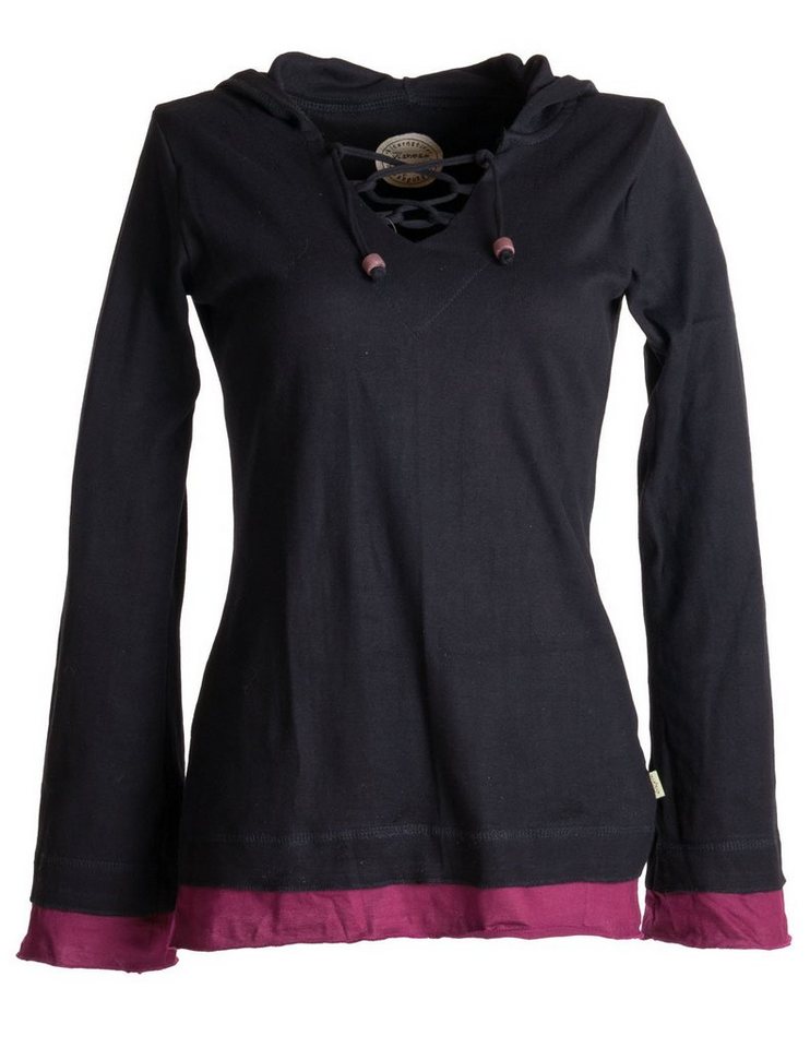 Vishes Zipfelshirt Lagenlook Longsleeve Shirt mit Zipfelkapuze Hoodie, Sweater von Vishes