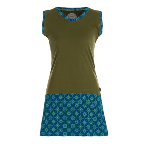 Vishes ärmelloses Damen-Kleid in Olive I Größe XL (42) I Handgefertigt aus 100% Baumwolle I T-Shirt Kleid I Ideal für Frühjahr & Sommer I Nachhaltige Alternative Bekleidung von Vishes