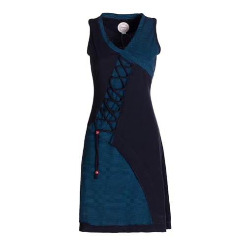 Vishes ärmelloses Damen-Kleid in schwarz I Größe 3XL (46) I Handgefertigt aus 100% Baumwolle I Kleid mit Wickeloptik I Ideal für Frühjahr & Sommer I Nachhaltige Alternative Bekleidung von Vishes