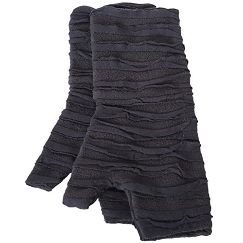 Vishes - alternative Bekleidung - bestickte Handstulpen aus Fleece mit Cutwork - Unikat von Vishes