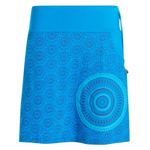 Vishes kurzer Damen-Rock mit Mandalas in blau I Größe XS (34) I Handgefertigt aus 100% Baumwolle I Rock mit Taschen I Ideal für warme & kalte Monate I Nachhaltige Alternative Bekleidung von Vishes