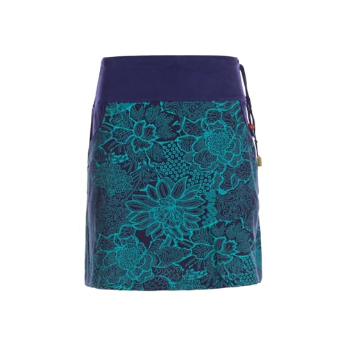 Vishes kurzer Damenrock mit Blumen-Spitze in dunkelblau I Größe 4XL (46) I Handgefertigt aus 100% Baumwolle I Rock mit Taschen I Für warme & kalte Monate I Nachhaltige Alternative Bekleidung von Vishes