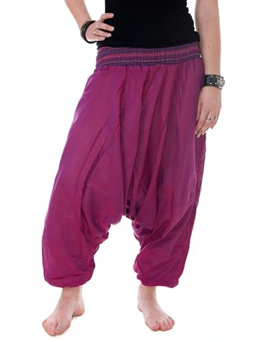 Vishes - Haremshose mit gestreiftem oder farbigem Bund - Unisex - Alternative Bekleidung für Damen und Herren von Vishes