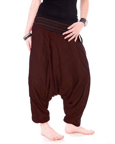 Vishes - Haremshose mit gestreiftem oder farbigem Bund - Unisex - Alternative Bekleidung für Damen und Herren von Vishes