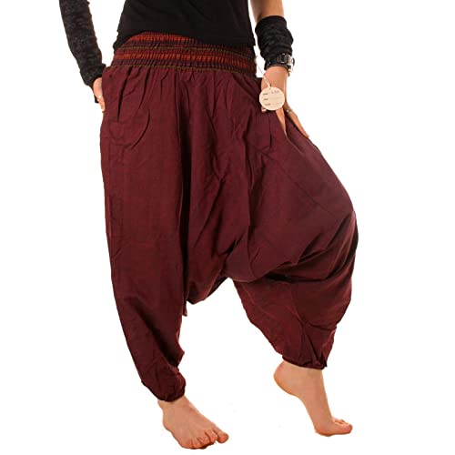 Vishes - Haremshose mit gestreiftem oder farbigem Bund - Unisex - Alternative Bekleidung für Damen und Herren von Vishes