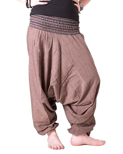 Vishes - Haremshose mit gestreiftem oder farbigem Bund - Unisex - Alternative Bekleidung für Damen und Herren von Vishes